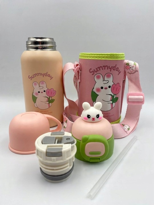 Bidon termiczny 2w1 dla dzieci ze słomka 500ml kubek termiczny dziecięcy