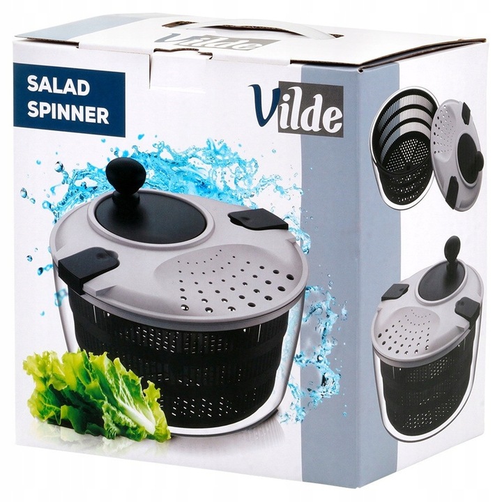 Duża WIRÓWKA SAŁATY warzyw owoców suszarka obrotowa pojemnik sitko cedzak