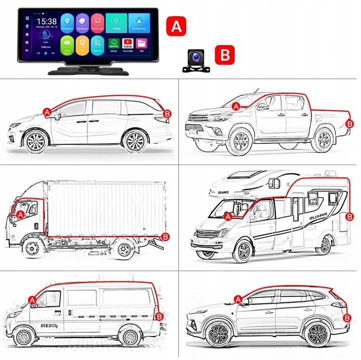 RADIO STACJA MULTIMEDIALNA MONITOR ANDROID AUTO APPLE CARPLAY ANDROID 13