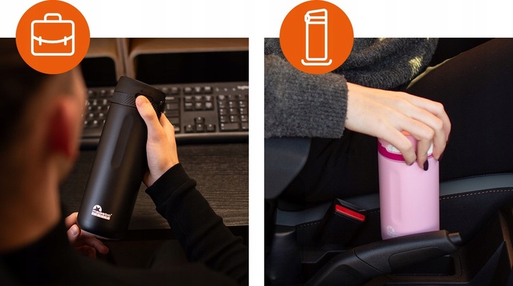 KUBEK TERMICZNY TERMOS NA KAWĘ HERBATĘ MAJESTIC SPORT NORD 600 ML