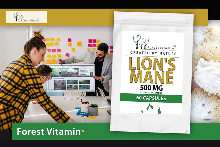 Soplówka Jeżowata 500mg 60kap LION'S MANE PAMIĘĆ MÓZG KONCENTRACJA