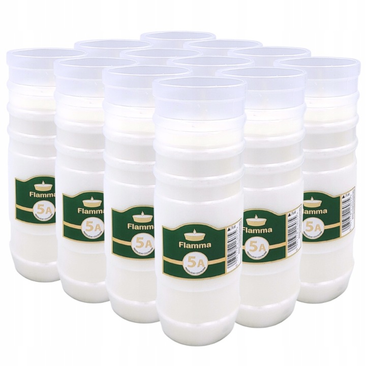 Wkłady Parafinowe do Zniczy Całoroczne Znicze 5 Dni 120h 12 szt