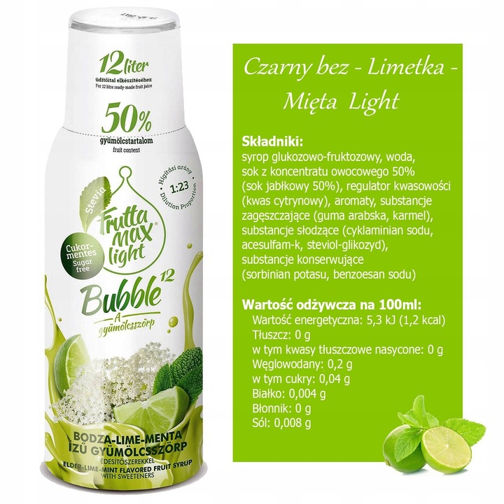 Zestaw 4 syropów do saturatora Soda FruttaMax Light (Bez cukru)