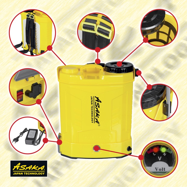 OPRYSKIWACZ AKUMULATOROWY LI-ION plecakowy 12L ciśnieniowy LANCE dysze