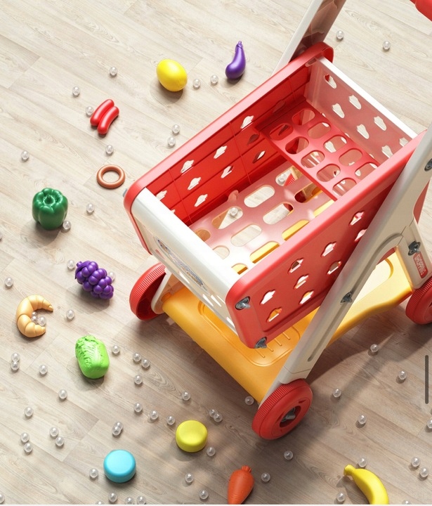 WÓZEK KOSZYK SKLEPOWY ZAKUPOWY STABILNY AKCESORIA PREZENT DLA DZIECI