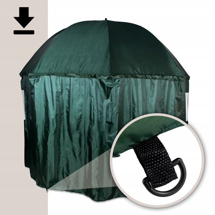 DUŻY PARASOL WĘDKARSKI 240cm WODOODPORNY namiot Z BOKAMI na ryby PARASOL
