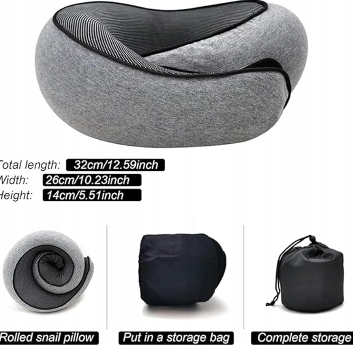 Poduszka Podróżna na na Kark Turystyczna do Samolotu Auta z ochroną 360°
