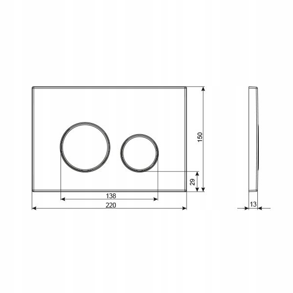 PRZYCISK DO SPŁUCZKI Cersanit CHROM MAT SATYNA WC Przycisk Spłukujący do WC