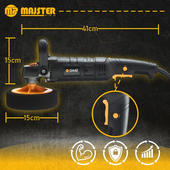 POLERKA Samochodowa Szlifierka 2600W z REGULACJĄ Obrotów + 4x GĄBKA MP0442