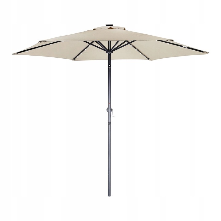 Parasol ogrodowy z oświetleniem LED 270cm beżowy z