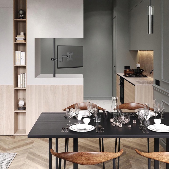 UCHWYT DO MONITORA LED LCD OLED 17-35" NA SŁUPEK RURĘ MACLEAN MC-984