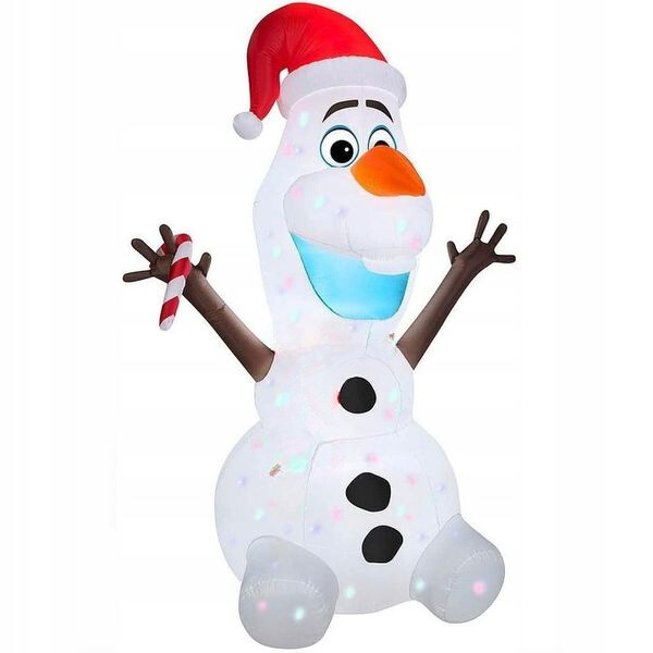 Świąteczny pompowany Bałwan OLAF 1,8m Multicolor podświetlany Led dmuchany