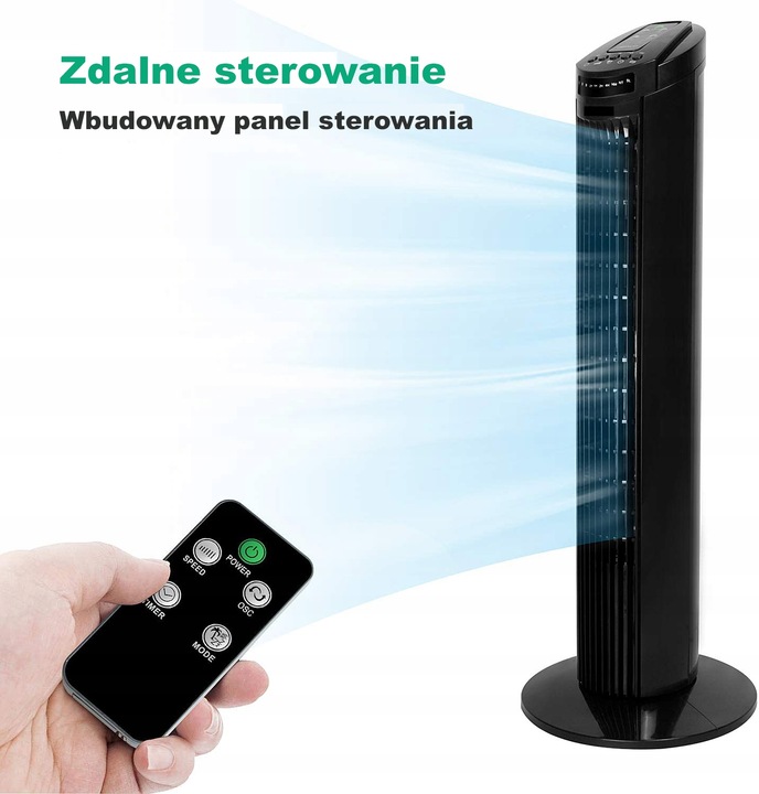 Stojacy wentylator kolumnowy podlogowy wiatrak wiatrak podlogowy z pilotem