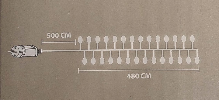 Lampki 480 LED 4,8 metra CLUSTER RYŻ CIEPŁY BIAŁY SREBRNY DRUCIK