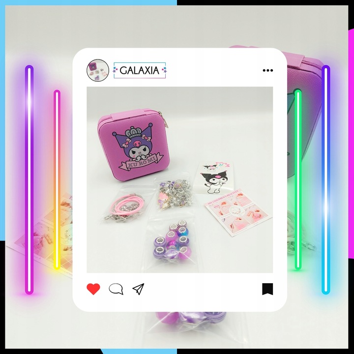 ZESTAW DO ROBIENIA BRANSOLETEK NASZYJNIKÓW Do Biżuterii Dla Dzieci Kuromi