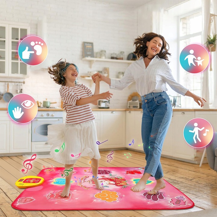 JEDNOROŻEC MATA DO TAŃCA MUZYCZNEGO DLA DZIECI 5 TRYBÓW 3 POZIOMY 100x87cm