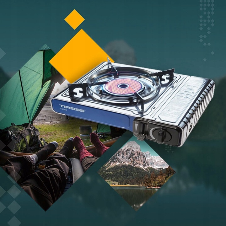 Kuchenka Turystyczna Ceramiczny Palnik Tiross TS -266 Walizka W Zestawie