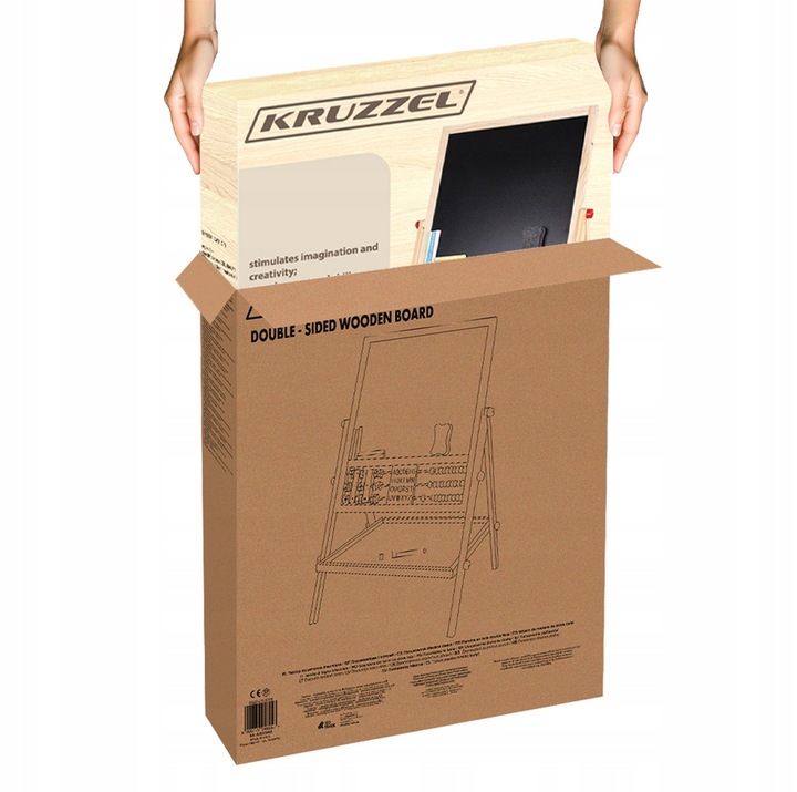 Tablica Magnetyczna Suchościeralna Kredowa Stojąca Dwustronna Drewniana 6w1