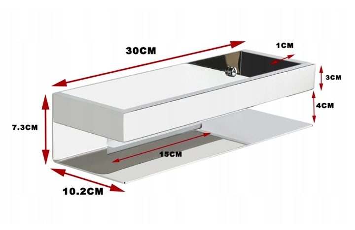 Koszyk półka łazienkowa chrom pod prysznic