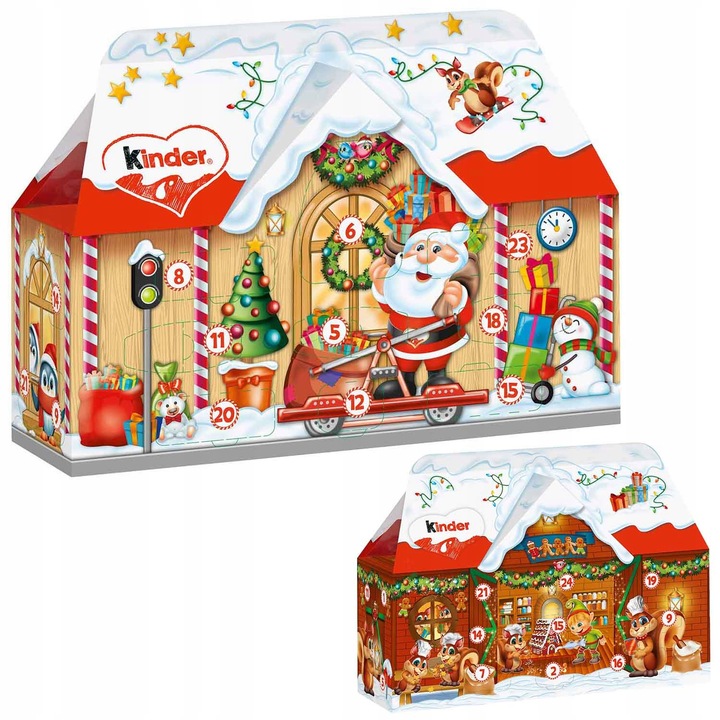 KINDER KALENDARZ ADWENTOWY DOMEK ZE SŁODYCZAMI CZEKOLADKI MIKOŁAJ cukierki