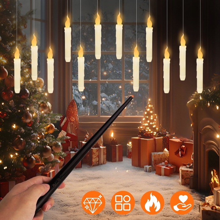 Lampka W Pływające Świeca Led Dekoracja Harry Potter Magic Wand, Dekoracja
