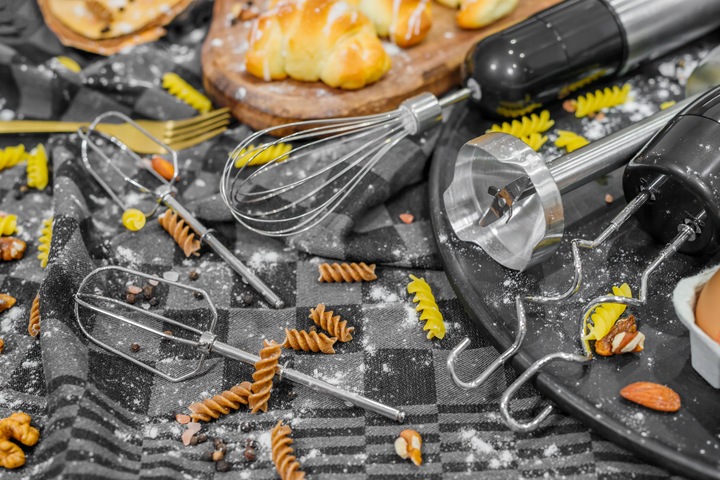 BLENDER WIELOFUNKCYJNY RĘCZNY ROZDRABNIACZ MOCNY 1200W Srebrny MIKSER