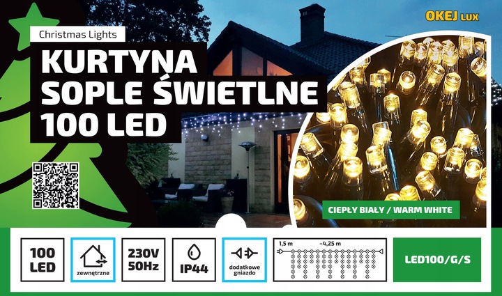 SOPLE ZEWNĘTRZNE 100 LED PROFESJONALNE GRUBE 4M