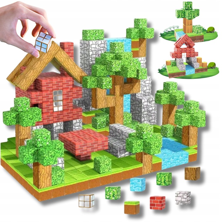 KLOCKI MAGNETYCZNE KOSTKI SZEŚCIANY 3D Zestaw 100 elementów