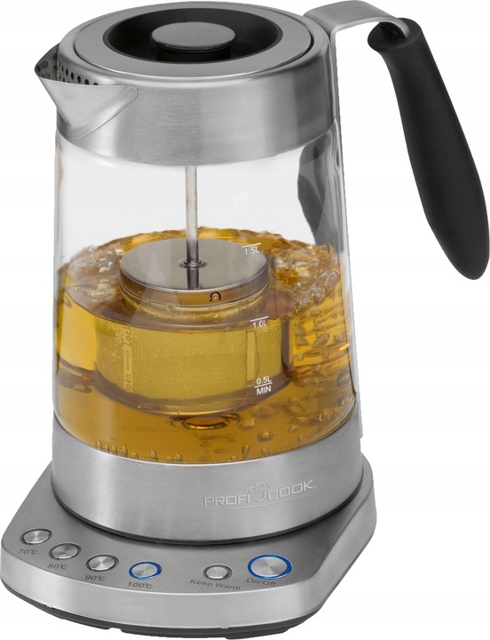 CZAJNIK ELEKTRYCZNY Z ZAPARZACZEM DO HERBATY ZAPARZACZ 1,7L 3000W INOX