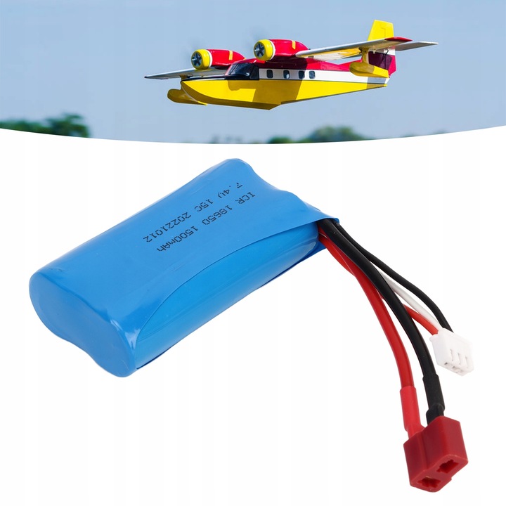 BATERIA LITOWA 18650 7.4V 1500mAh DO SAMOCHODU RC SAMOLOTU SYMA 822 T39 T40