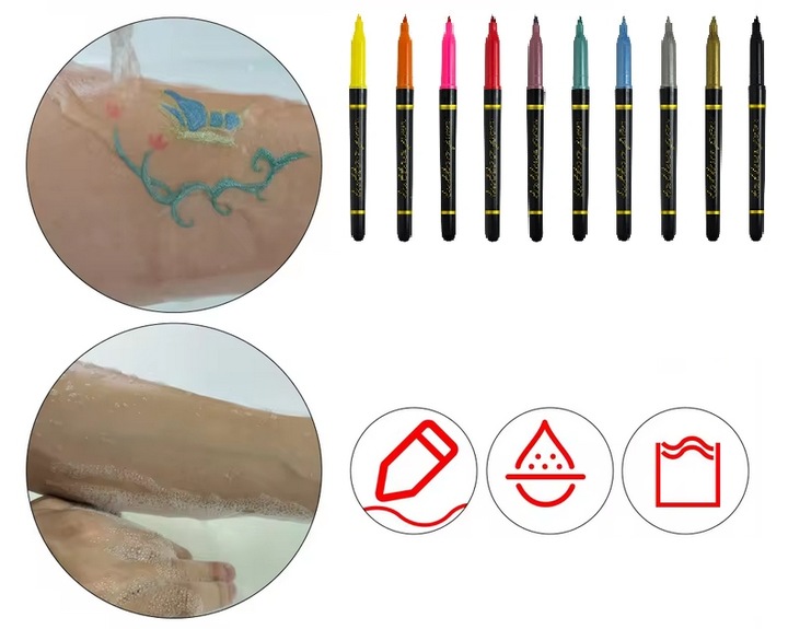 Tatuaze Dla Dzieci Tatuaze Zmywalne Dla Dzieci Szablony + 10x Flamastry