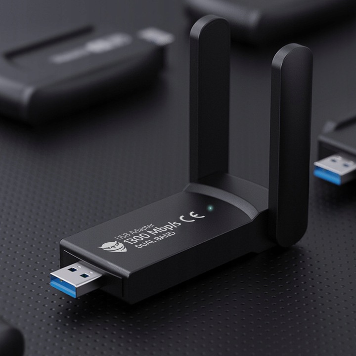 1300Mbps ZEWNĘTRZNA Karta Sieciowa WI-FI Adapter USB 3.0 DUAL 2 Anteny 5GHz