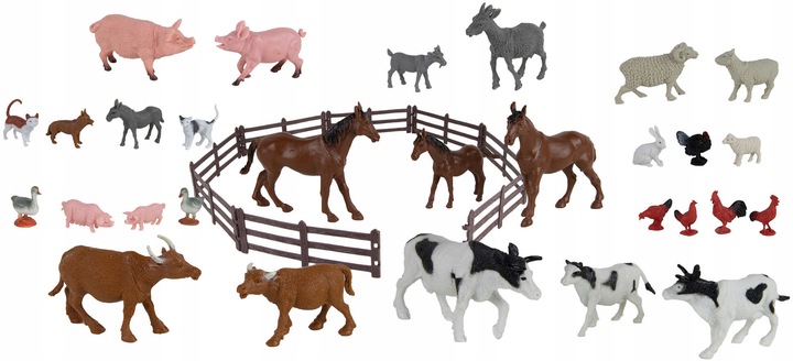 FARMA FIGURKI ZWIERZĘTA DOMOWE ZESTAW W POJEMNIKU 40 ELEMENTÓW BOLEY