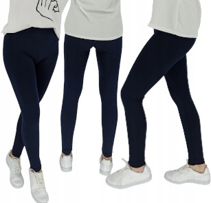 LEGINSY damskie GRANATOWY OCIEPLANE BEZSZWOWE