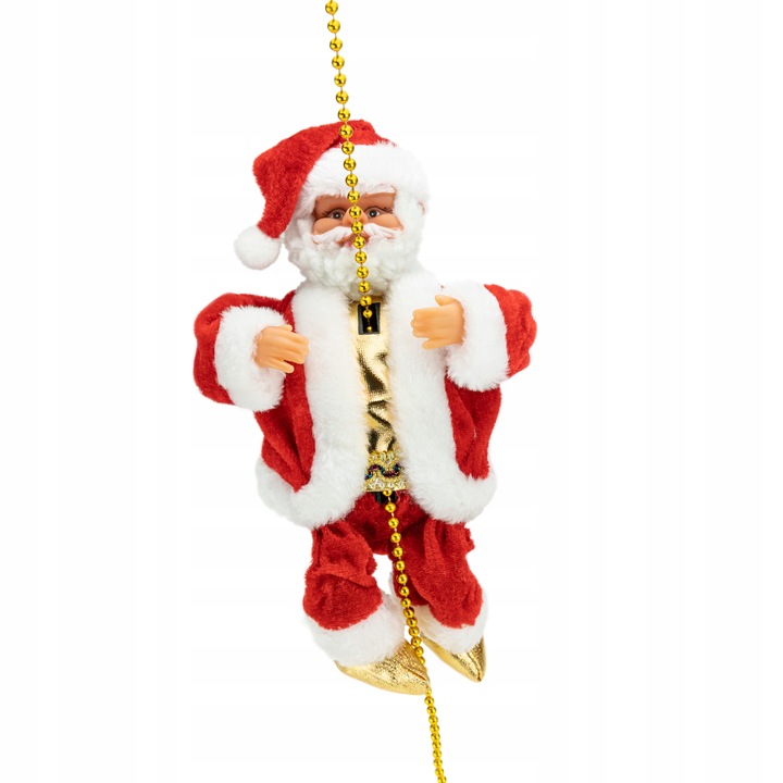 Święty Mikołaj wchodzący po drabinie 100 cm MUZYKA GRA