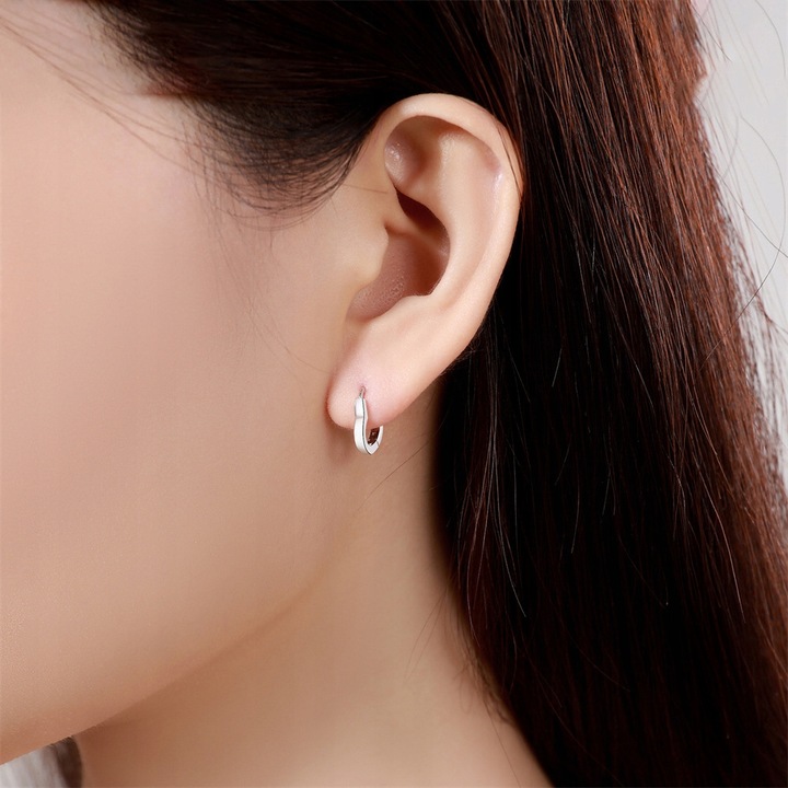 KOLCZYKI Srebrne PRÓBA 925 Serca SREBRO Angielskie Zapiecie Damskie