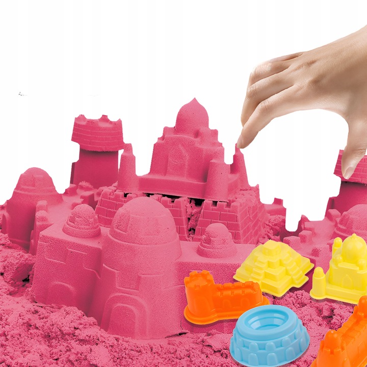 PIASEK KINETYCZNY 3kg + FOREMKI BASEN PIASKOWNICA MAGICZNY ZESTAW AKCESORIA