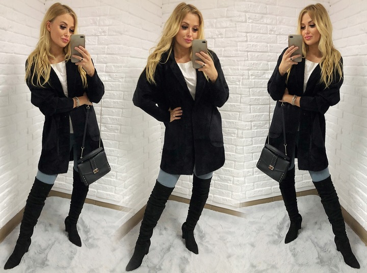 Sweter ALPAKI kurtka WEŁNA MODNE KOLORY oversize