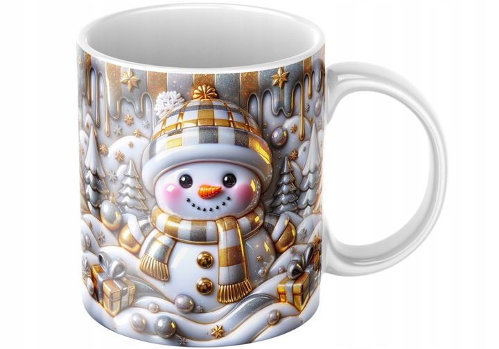 Świąteczny Kubek 3D Bałwanek - Idealny Na Prezent - NOWOŚĆ - HIT