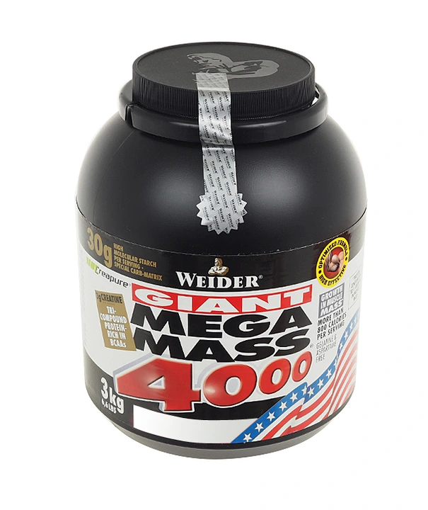 WEIDER MEGA MASS 4000 3kg GAINER BIAŁKO TRENING FITNESS GRATIS TRUSKAWKA
