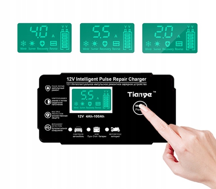 AUTOMATYCZNY PROSTOWNIK DO AKUMULATORÓW INTELIGENTNY FUNKCJA NAPRAWY 12V 6A