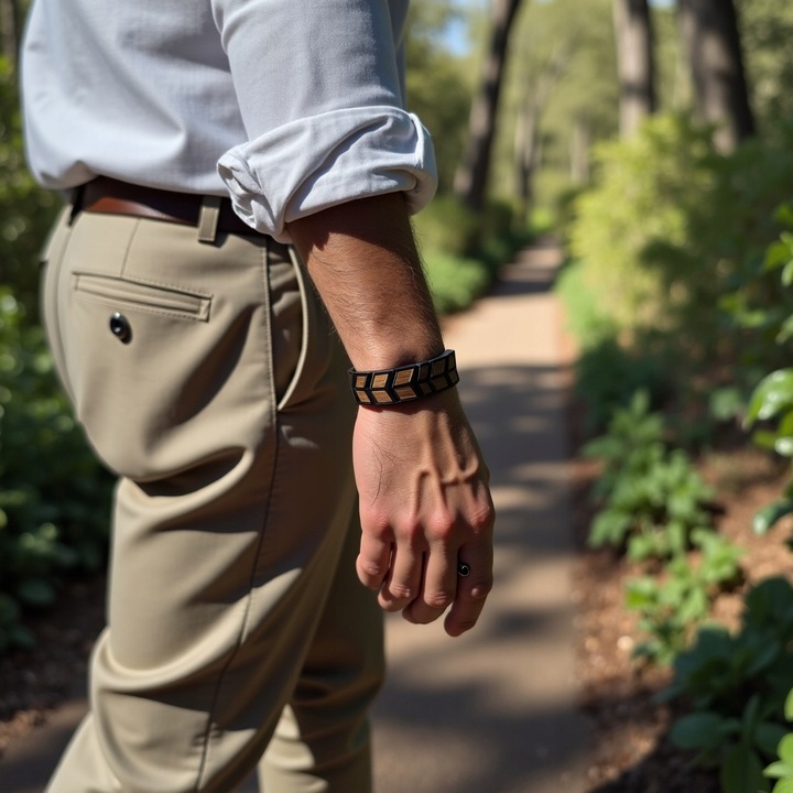 Męska bransoleta ze stali nierdzewnej i naturalnego drewna