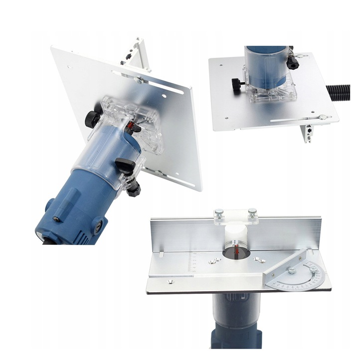 ALUMINIOWA PŁYTA DO STOŁU FREZARKI Z PROWADNICĄ UKOŚNĄ I PŁOTEM PROFESJONAL