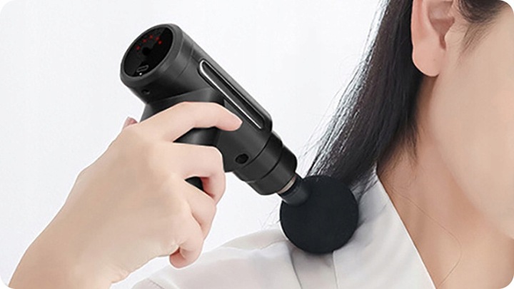 PISTOLET DO MASAŻU MASAŻER DO PLECÓW CIAŁA MASSAGE GUN MT6521 4 GŁOWICE