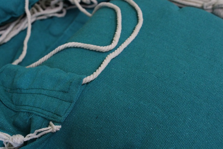 KRZESŁO BRAZYLIJSKIE FOTEL WISZĄCY BRAZYLIJSKI HUŚTAWKA HAMAK BALKON TURKUS