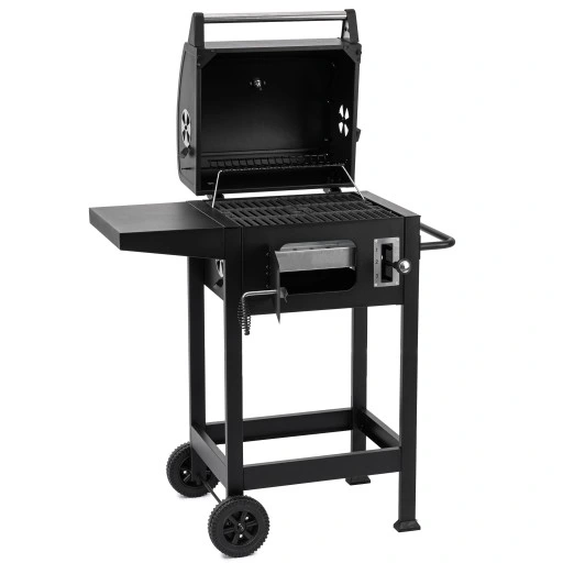 GRILL WĘGLOWY OGRODOWY SMART RUSZT ŻELIWNY WÓZEK