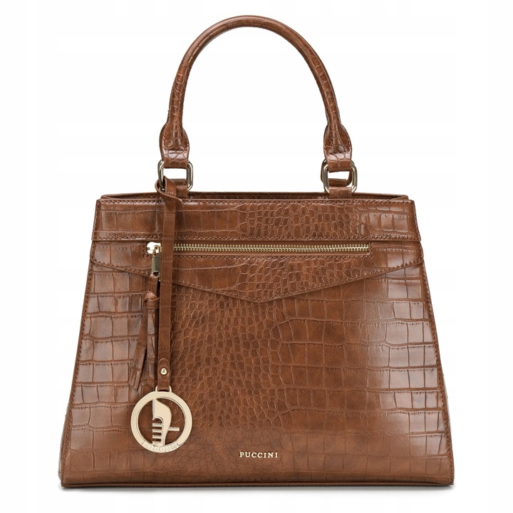 Torebka Damska Mała Kuferek Ramię Odpinany Pasek PUCCINI Brązowa BML067S-2