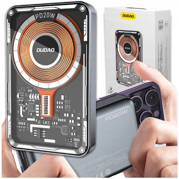 DUDAO POWERBANK BEZPRZEWODOWY 10000mAh 15W MAGSAFE DUŻY POJEMNY POWER BANK