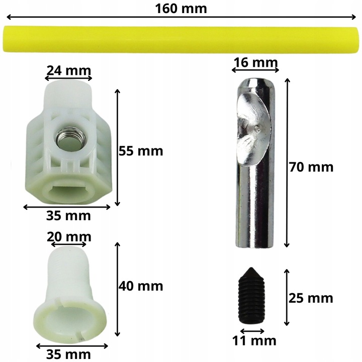 Zestaw mocowań ukrytego montażu do misek WC i bidetów wiszących - KOMPLET