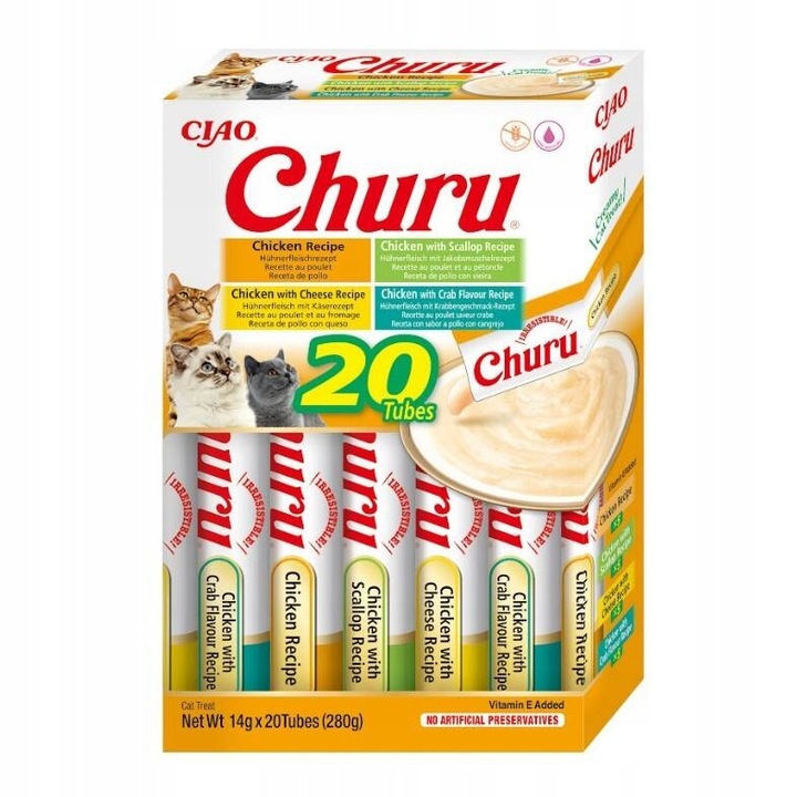 Inaba Cat Churu 20x14g (280g) Kremowy Przysmak Dla Kota Mix Z Kurczakiem